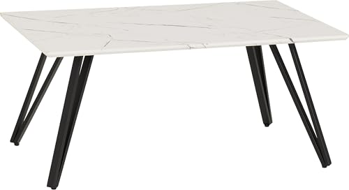 Seconique Marlow Coffee Table in White Marble Effect/Black