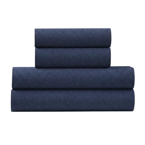 U.S. Polo Assn. All Season, Soft and Cozy T-Shirt Material, 1800 Thread Count 4-Piece Cotton Rich Jersey Bedding Bed Sheets Set