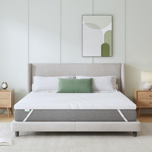 Novilla Mattress Topper 150 x 190 cm, 7.5 cm High, Gel Topper Memory Foam Mattress Topper for Box Spring Bed, Caravan, Sofa Bed, Mattress Protector, Cover, Washable, Oeko-Tex