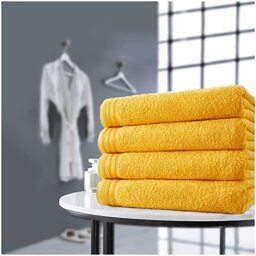 Gaveno Cavailia Luxurious WILSFORD 100% Eyptian Cotton 500 GSM Super Soft Extra Absorbent 4Pk Bath Sheets Set [ 75x135 cm-Ochre
