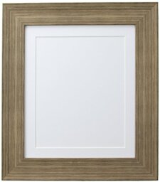 FRAMES BY POST Hygge Picture Photo Frame, Plastic Glass, Bear Creek Brown with White Mount, A3 Image Size A4