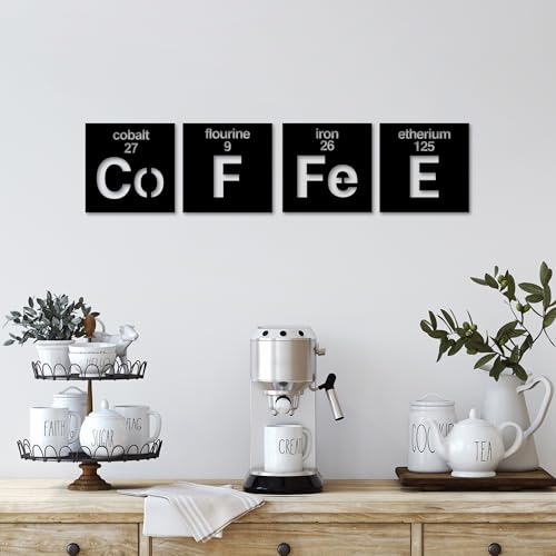 Elegant Black Decorative Metal Wall Accessory (4 Pieces), 18 x 18 cm, 100% Metal, 1.5 mm Thickness, Stylish & Durable for Home Decor