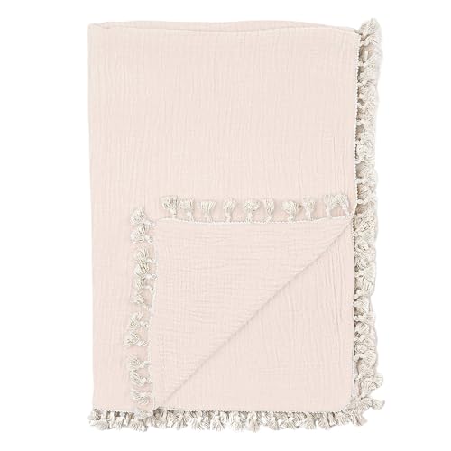 "Crane Baby Muslin Swaddle Blanket, Soft Cotton Lightweight Nursery and Stroller Blanket for Baby Boys & Girls, Desert Brown, 30"" x 40"""