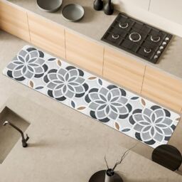 Comart - Malaga Kitchen Rug - Runner 100% PVC - Stain Resistant - Non-Slip - Waterproof - Machine Washable Mat - Modern Lane for Kitchen and Hallway - Geometric - 55 x 170 cm