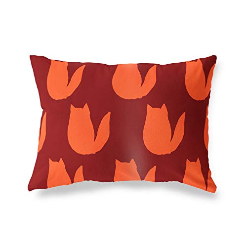 Bonamaison Decorative Cushion Cover Orange & Bordeux, Throw Pillow Covers, Home Decorative Pillowcases for Livingroom, Sofa, Bedroom, Size: 35x50 Cm - Designed and Manufactured in Turkey