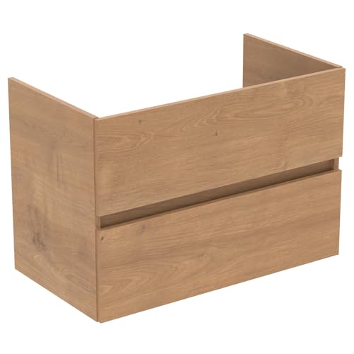 Ideal Standard Bathroom Vanity Units Eurovit+ 80cm wall mounted vanity unit with 2 drawers, R0263Y8, Natural Oak