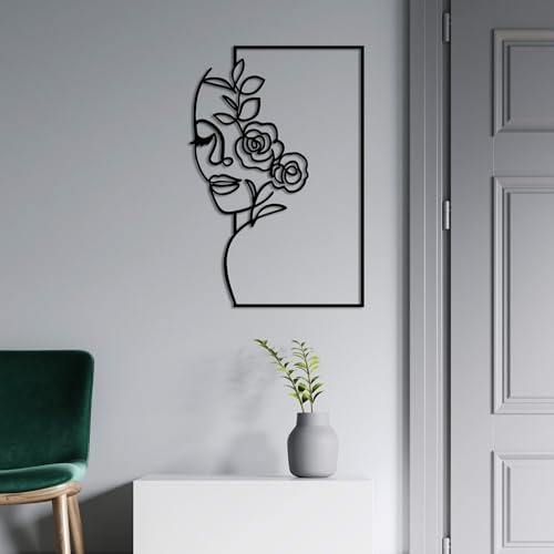 Stylish Black Decorative Metal Wall Accessory, 70 x 46 cm, 100% Metal (1.5 mm Thick), Easy Wall Mounting, Perfect for Modern Home Decor