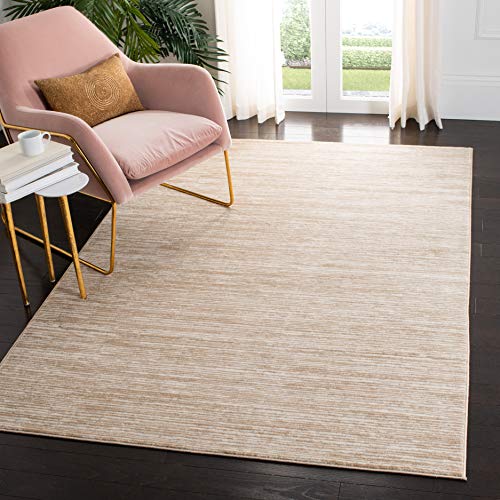 Safavieh Glam Solid Color Indoor Woven Rectangle Area Rug, Vision Collection, VSN606, in Creme, 122 X 183 cm for Living Room, Bedroom or Any Indoor Space