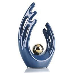 "LCCCK 12"" H Navy Blue Aesthetic Room Decor Accent, TV Stand Funky Table Centerpiece, Abstract Art Ceramic Statue and Sculpture, Blue Decor for Living Room, Bookshelf Decorative Objects, Shelf Decor"