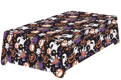 FIESTAS GUIRCA - Halloween Monster Tablecloth - Party Table Cover - Cartoon Creature Design - Rectangular PVC Sheet - Measures 137X274cm - Halloween, Karneval & Fasching