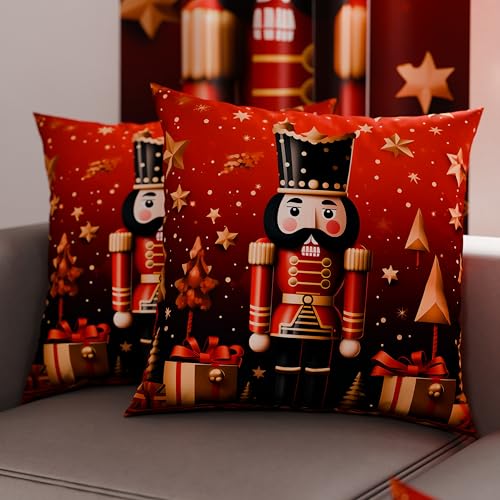 PETTI Italian Artisans - Pair of 40x40 cm Microfiber Cushion Covers, Christmas Pillow Cases, Christmas Decor Cushions for Bedroom, Sofa, Living Room, Set of 2 Cushion Covers, Xmas Pillow Case 1