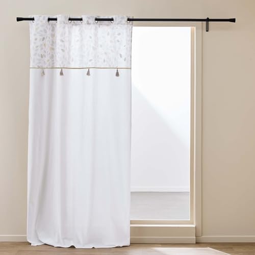Douceur d'Intérieur, Eyelet Curtain (140 x 240 cm) Duchesse Cotton/Polyester with Top