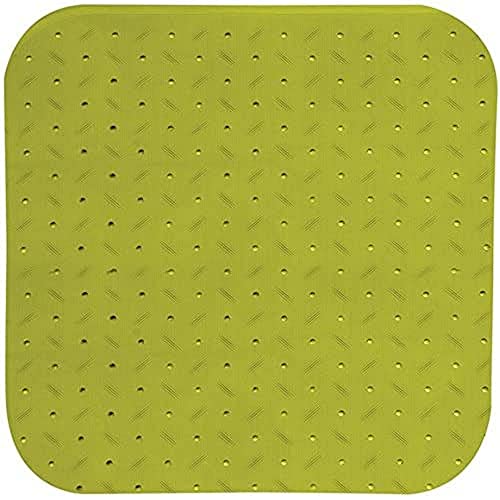 MSV Premium Shower Mat Antibacterial Non-Slip with Suction Cups Green Rose Scented Approx. 54 x 54 cm Washable at 60 °C