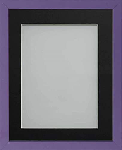 Frame Company Jellybean Range Purple Wooden 12x10 inch Picture Photo Frame with Black Mount for Image 10x8 inch * Choice of Colours & Sizes* Fitted with Perspex