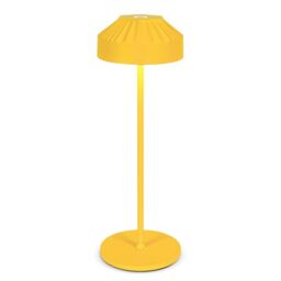 LuminexDesigns Rechargeable Cordless Table Lamp TL16 VIOA - 25cm LED Table Lamp with Aluminium Shade & Matte yellow Finish, IP54, for Bedroom, Living Room, Dining Room&Patio, 2600mAh