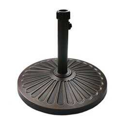 "Sunnyglade 18"" 30.2-lbs Heavy Duty Round Antiqued Umbrella Base for Patio, Outdoor - Bronze"