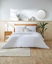 Night Lark Coverless Duvet Cotton Waffle Collection – Coverless Duvet King Size 10.5 Tog with Advanced Smartfil® Fiber, Machine Washable, Hypoallergenic – White, King Bed Size
