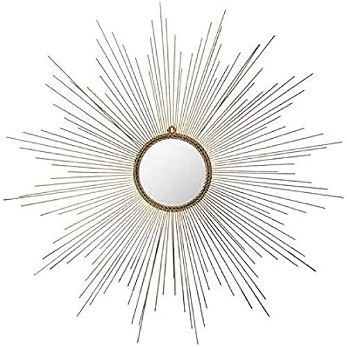 SAFAVIEH Decorative Hanging Wall Mirror for Living Room, Bedroom, Hallway, in Gold, 104 X 104 X 1.9