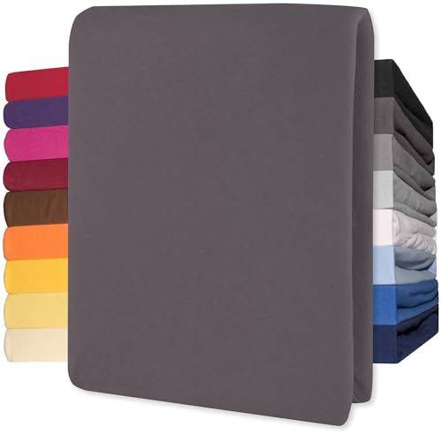 CelinaTex Lucina Topper Fitted Sheet Divan Cover Cotton 140x200-160x200 cm anthracite