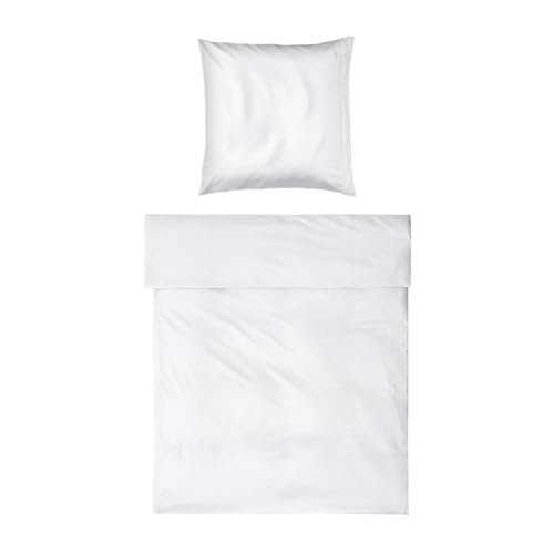 Möve Noblesse Bed Linen Set 135 x 200 cm + 80 x 80 cm 100% Cotton White/Champagne