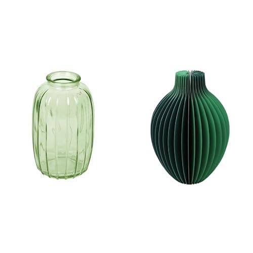 Talking Tables Green Glass Bud Vase for flowers, s & Talking Tables Grüne Wabenpapier-Vase mit Glasfläs Table Decor Bundle