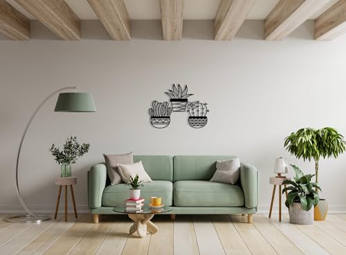 Stylish Decorative Metal Wall Accessory (3 Pieces), Black, 20 x 25 cm, 100% Metal, 2 mm Thickness, Perfect for Modern Home Decor & Art Display