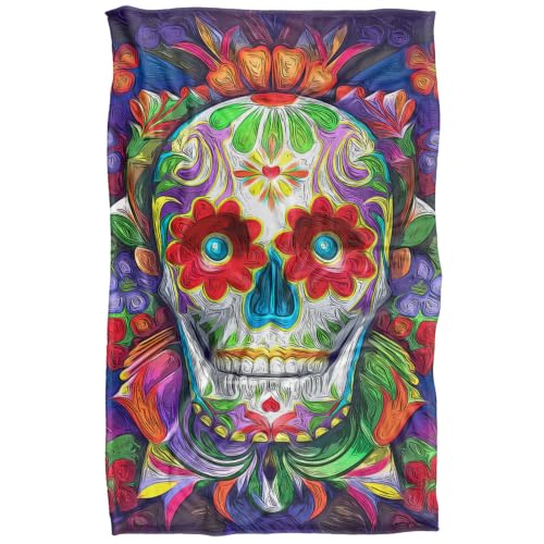 Colorful Sugar Skull Silky Touch Super Soft Throw Blanket 91 x 147 Cm