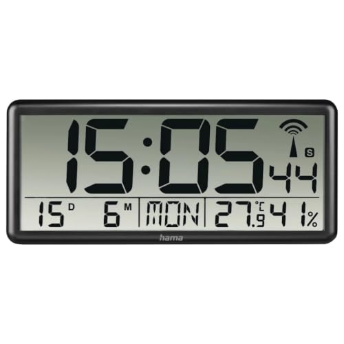 "Hama ""Jumbo Digital Radio Wall Clock, black"
