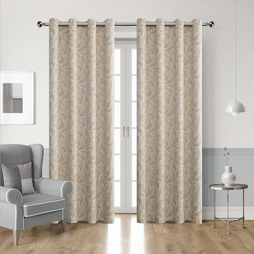 Erbnaryx 80% Blackout Curtains for Bedroom, Beige Window Drapes 96 Inch Length for Living Room, Thermal Insulated Grommet Curtains, 2 Panels
