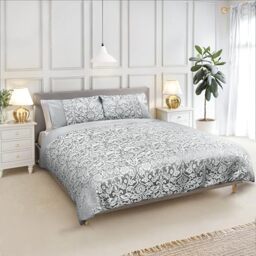 Emma Barclay Eden - Embellished Jacquard Duvet Set in Silver - Double