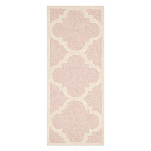 Safavieh Modern Indoor Hand Tufted Accent Area Rug, Cambridge Collection, CAM140, in Light Pink / Ivory, 61 X 91 cm for Living Room, Bedroom or Any Indoor Space