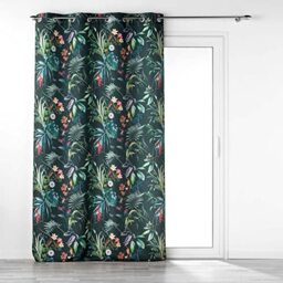 Douceur d'Intérieur, Emerald Polyester Printed Fairy Eyelet Curtain 140 x 260 cm