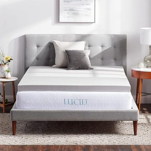 LUCID Bamboo Charcoal Memory Foam Mattress Topper 7.5 cm - Mattress Topper 160 x 190 cm