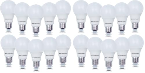BLAUPUNKT LED Bulb Classic A60 LED lamp, E27 Base Screw, 6W, Replaces 60W, Natural White 4000K, Natural Neutral Daylight, Non-dimmable, 600 Lumen, Light Bulb, Indoor Outdoor, 10 Pieces (Pack of 20)