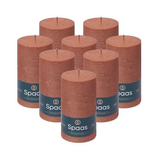 Spaas 8X Metallic Pillar Candle 70/130 mm, Salmon