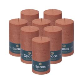 Spaas 8X Metallic Pillar Candle 70/130 mm, Salmon