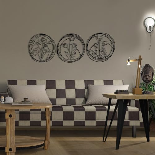 Stylish Black Decorative Metal Wall Accessory, 146 x 49 cm, 100% Metal, 1.2 mm Thickness, Perfect for Modern Home Decor & Office Spaces