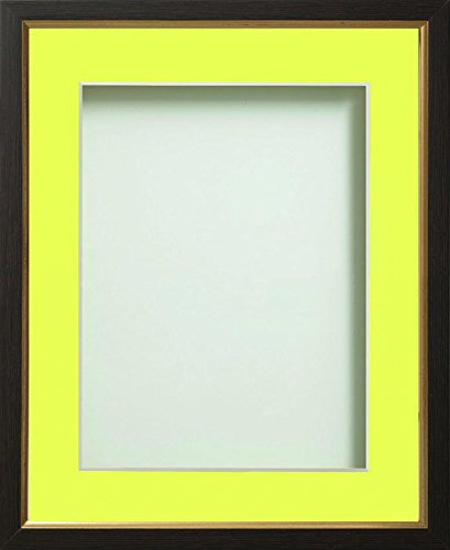 Frame Company Drayton Range Gold Insert Picture Photo Frame with Lemon Bon Bon Mount for Image Size 6 x 4-Inch, Plastic, Black, 8x6-inch