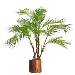 Leaf Large Realistic Artificial Palm Tree, Natural Areca Copper, 90cm