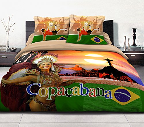 Home Passion 54203 Duvet Cover 220 x 240 cm 57 Yarns Copacabana Cotton Square Sand Linen, Pack of 3