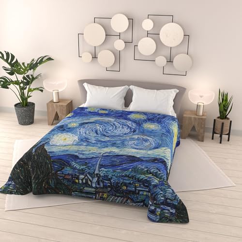 SD09 Summer Quilt 100 g Dream of Author Made in Italy, Digital Print Quilted Bedspread 100% Polyester Microfibre, Double Bed Blanket 260 x 270 cm
