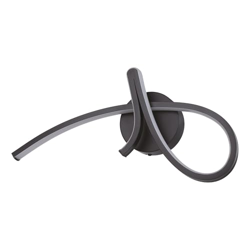 Eglo LED wall lamp Cardoncito, Indoor Curved Bedroom Light, Metal Black, Warm White to Cool