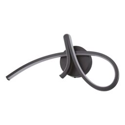 Eglo LED wall lamp Cardoncito, Indoor Curved Bedroom Light, Metal Black