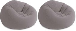 Intex Beanless Bag Chair Inflating Furniture - Bean Bag - 1.14 m x 1.14 m x 71 cm, Grey (Pack of 2)