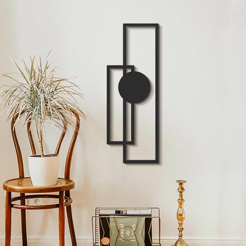 Stylish Black Decorative Metal Wall Accessory, 32 x 85 cm, 100% Steel, 1.5 mm Thickness, Perfect for Modern Home Decor & Office Spaces
