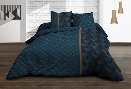 Le linge de Jules Seattle Pure Cotton Duvet Cover 220 x 240 cm + 2 Pillowcases - 57 Thread Count