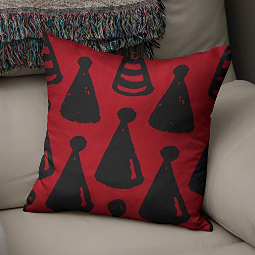 Bonamaison Decorative Cushion Cover Red & Black, Throw Pillow Covers, Home Decorative Pillowcases for Livingroom, Sofa, Bedroom, Size: 50x50 Cm - Designed and Manufactured in Turkey