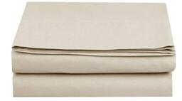 Elegant Comfort 1500 Thread Count Egyptian Quality Bedding Flat Sheet, Wrinkle-Free, Stain-Resistant, Microfiber, Cream, Queen