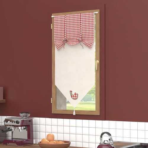 Soleil d'ocre, Paulette Half Curtain Cotton 45 x 90 cm