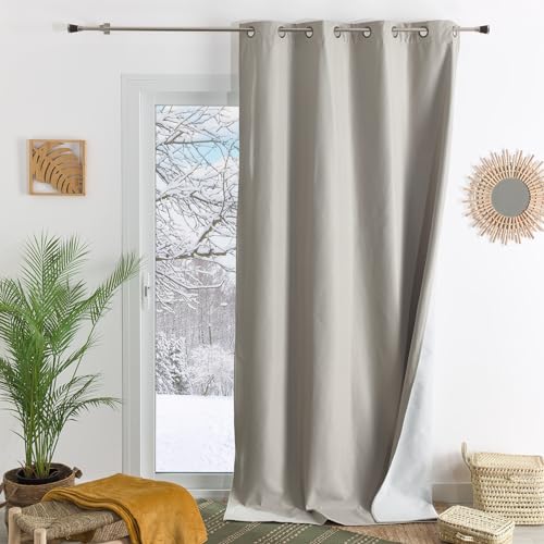 HomeMaison.com Furnishing Curtain – Fleece Curtain – Blackout Curtain – Sand Curtain – 140 x 260 cm